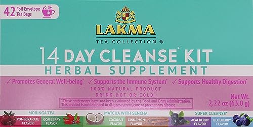 Lakma 14 Day Cleanse Kit Green Tea - 42 Tea Bags