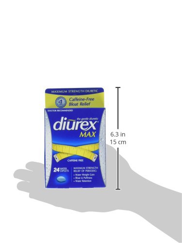 Diurex Max Water Pills - Maximum Strength Caffeine Free Diuretic - Relieve Water Bloat - 24 Count
