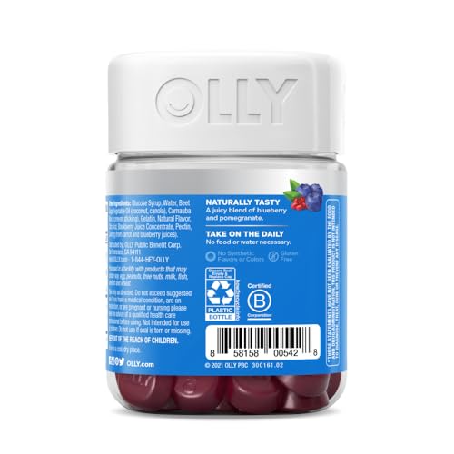OLLY Glowing Skin Gummy, 25 Day Supply (50 Count), Plump Berry, Hyaluro OLLY