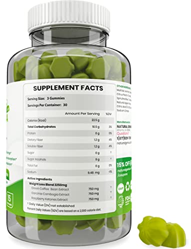 Fat Burning Gummies Pure Extract Garcinia Cambogia, Green Coffee, Raspberry Ketones