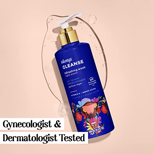 Always Cleanse Feminine Intimate Wash For Women, Ph Balanced For Skin, Lightly Scented Always