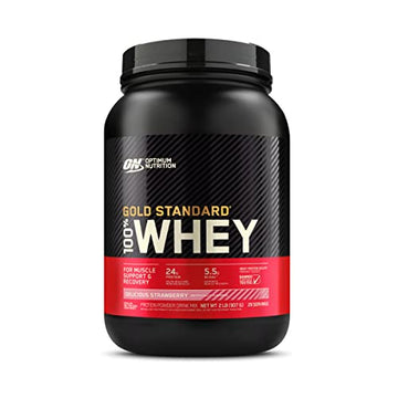 Optimum Nutrition Gold Standard 100% Whey Protein Powder, Delicious Strawberry