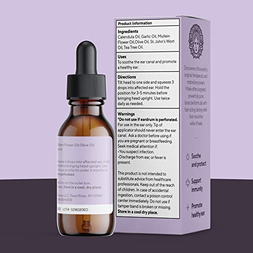 Marie Originals Organic Ear Oil for Ear Infections All Natural Eardrops Marie Originals