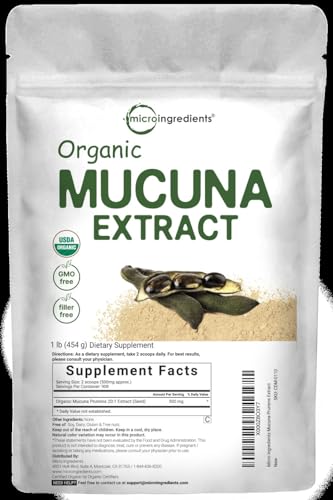 Micro Ingredients Organic Mucuna Pruriens Extract Powder,1 Pound (908 Servings) Micro Ingredients