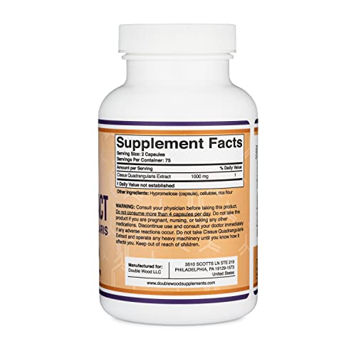 Cissus Quadrangularis Super Extract, 150 Capsules, Manufactured in The USA, Dietary Double Wood Supplements