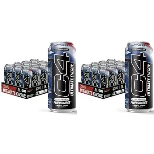 C4 Ultimate x Wounded Warrior Project Sugar Free Energy Drink Freedom Ice | 16oz