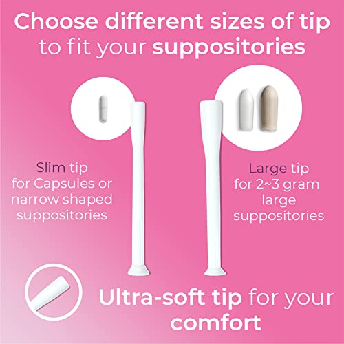 Natureland [20/40 Pack Vaginal Suppository Applicators for Women,Soft Tip Auxiliary Tool for Pills Natureland