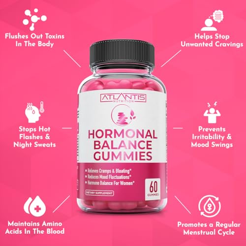 Hormonal Balance For Women & PMS Relief Gummies - Alleviates Cramps, Bloating, Mood Swings Atlantis Nutrition