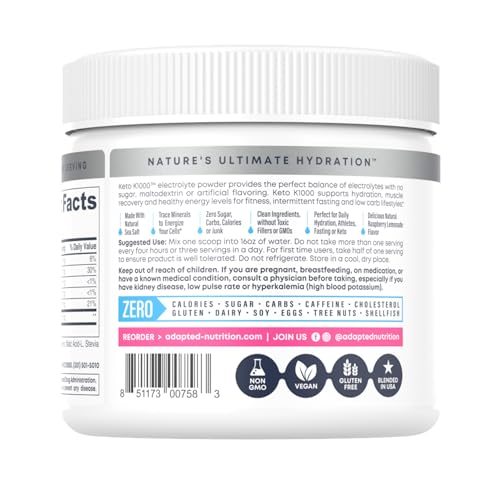 Hi-Lyte Keto K1000 Electrolyte Powder | Raspberry Lemon | Hydration Supplement Drink