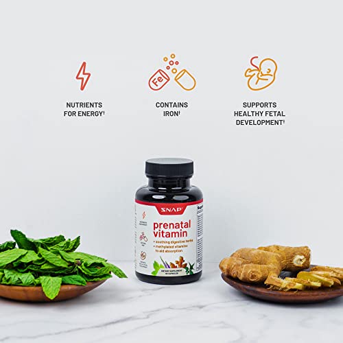 Snap Supplements Prenatal Vitamin with Iron, Vitamin B12, Folic Acid, Botanical Blend Snap Supplements
