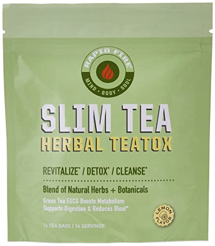 Rapid Fire Slim Tea 14 Day Herbal Teatox, Blend of Natural Herbs and Botanicals, Supports Healthy