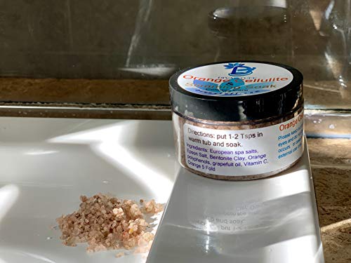 Cellulite and Slimming Salt Bath Soak With Orange Polyphenols,4oz Jar, Diva Stuff