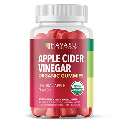 HAVASU NUTRITION Organic Apple Cider Vinegar Gummies with The Mother | Metabolism Stomach Control & Energy Support | Vegan & Non-GMO Natural Apple Flavor | 30 Count