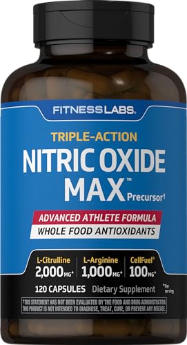 Fitness Labs Nitric Oxide Supplement | 3000mg | 120 Capsules | Nitric Oxide Pre Workout