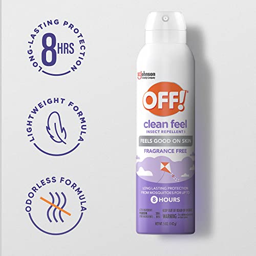 OFF! Clean Feel Insect Repellent Aerosol with 20% Picaridin, Bug Spray OFF!