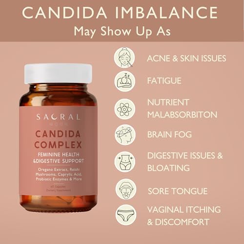 SACRALMOON Candida Cleanse - 8 Cleansing Ingredients for Digestive Support and Feminine Care SACRALMOON