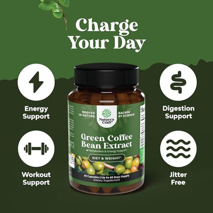 Green Coffee Bean Extract for Weight Loss Dietary Supplement Maximum Strength Vitamins