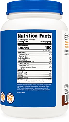Nutricost Meal Replacement Shake Powder (Chocolate), 30 Servings - Protein, Non-GMO Nutricost