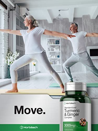 Turmeric and Ginger Supplement 3000 mg | 60 Softgel Capsules | Turmeric Curcumin Complex Horbäach