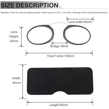 COVESATO Mini Armless Reading Glasses for Men Women Slim Thin Clip on Nose Readers