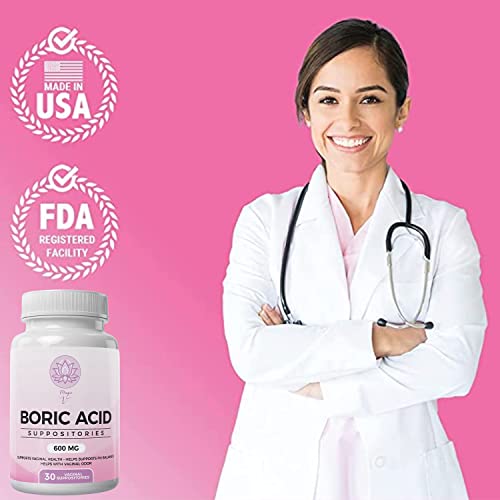 Magic V Steam Boric Acid Suppositories 600 MG 30 Count Optimal PH Support Made in The USA Magic V Steam