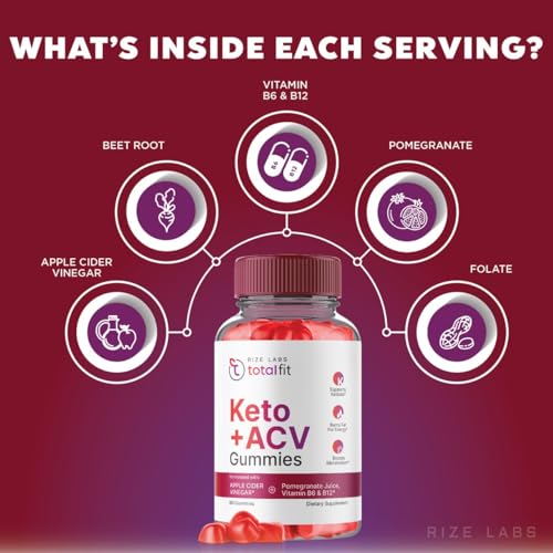 (2 Pack) Total Fit Keto ACV Gummies Advanced Weight Loss, Total Fit Keto ACV + BCB Gummies