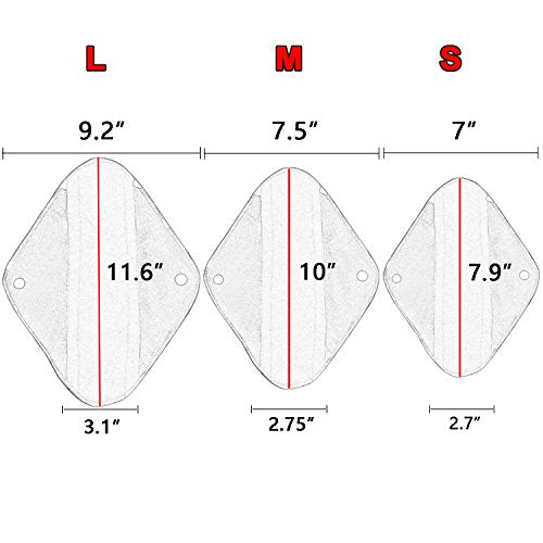 Teamoy 10pcs Cloth Panty Liners, Reusable Sanitary Pads with Wet Bag, Washable Cloth Menstrual Pads Teamoy