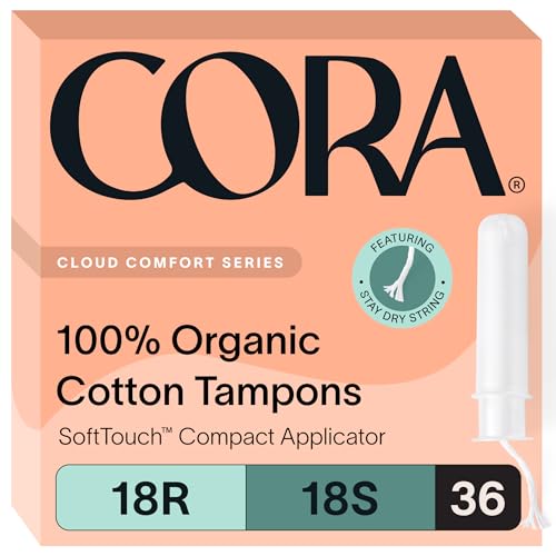 Cora Organic Applicator Tampon Multipack | 18 Regular & 18 Super Absorbency
