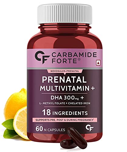 Roti Prenatal Multivitamin for Pregnancy with 300mg DHA & 18 Ingredients - 60 Capsules