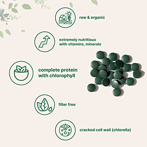 Organic Chlorella Spirulina Tablets, 3000mg Per Serving, 720 Counts, 4 Months Supply Micro Ingredients