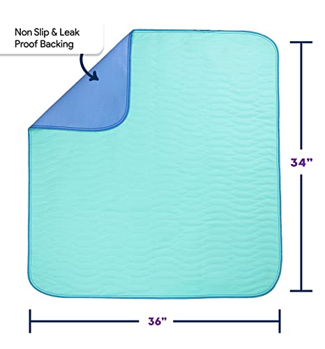 IMPROVIA® Washable Underpads, 34" x 36" (Pack of 4) - Heavy Absorben IMPROVIA