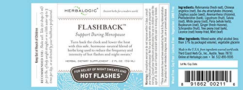 Herbalogic - Flashback Liquid Herb Drops - Natural Relief for Menopausal Hot Flashes, Night Sweats Herbalogic