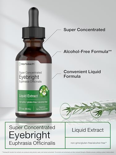 Eyebright Herb Supplement | 2 fl oz | Alcohol Free Drops | Super Concentrated Liquid