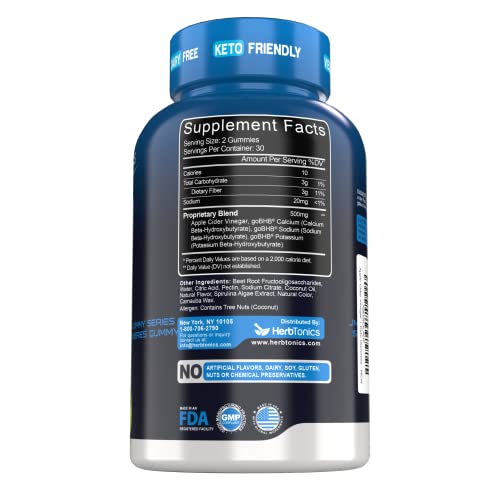 Herbtonics Keto Apple Cider Vinegar Gummies - Digestion & Detox Support - Sugar Free Keto Herbtonics