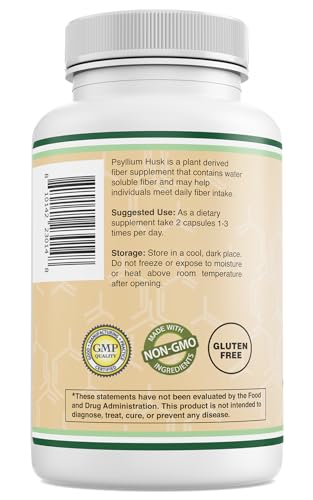 Double Wood Supplements Psyllium Husk Capsules Fiber Supplement