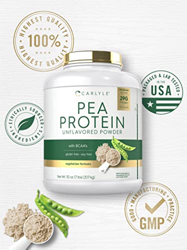 Carlyle Pea Protein Powder with BCAA'S 7lb | Unflavored | 29G Protein | Non-GMO, Gluten Carlyle