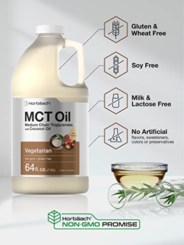 MCT Oil 64 oz | 100% Pure | Blends with Coffee, Tea, Juice and Liquids | Value Size Unflavo