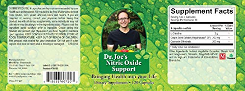 Dr. Joe's Nitric Oxide Support - L-Citrulline 3g per Serving