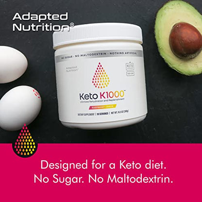 Hi-Lyte Keto K1000 Electrolyte Powder | Raspberry Lemon | Hydration Supplement Drink
