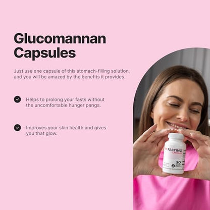 DOFASTING Glucomannan Capsules, Fiber Supplement Glucomannan, Sugar Cravings Blocker