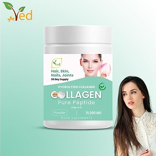 Collagen Peptides Powder Supplement, Support Joint, Bone, Skin, Muscles, Hair, Nail Growth Ved