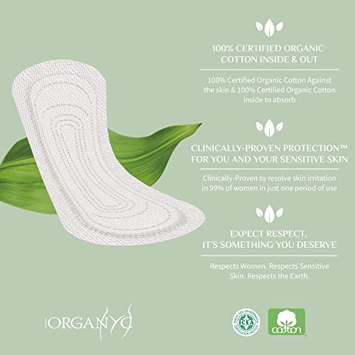 Organyc 100% Certified Organic Cotton Folded Panty Liner, Ultra Thin, Light Flow, 24 Count Organyc