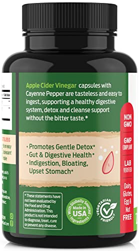 ForestLeaf - Apple Cider Vinegar Capsules with Cayenne Pepper Powder 1200mg
