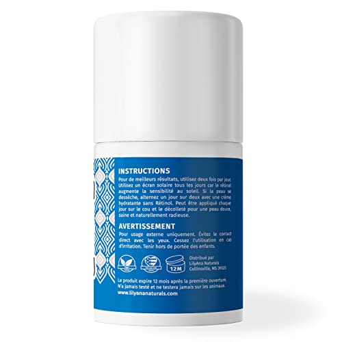 LilyAna Naturals Retinol Cream - Made in USA, Anti Aging Moisturizer for Face and Neck