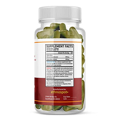 Full Spectrum Yerba Mate Capsules - Boosts Energy & Mental Focus - Supports Health