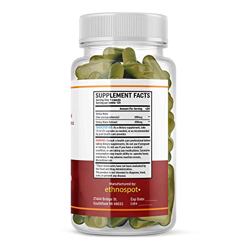 Full Spectrum Yerba Mate Capsules - Boosts Energy & Mental Focus - Supports Health