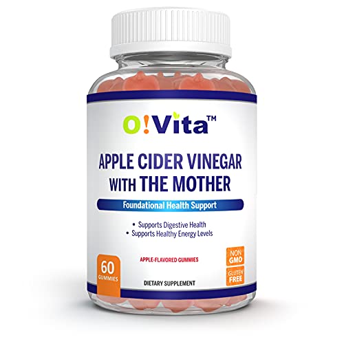 O!VITA Apple Cider Vinegar Gummies with The Mother, Gluten Free, Vegan, Made with Pomagranate