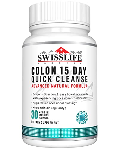 SWISSLIFE FOREVER Colon 15 Day Quick Cleanse, Advanced Gut Cleanse Detox, Improves 