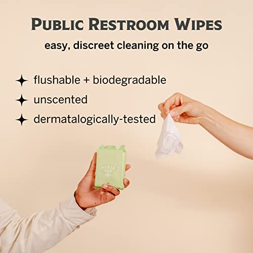 Pixie Menstrual Disc Kit - Best Period Disc Starter Kit - 2 Discs, 20 Wipes, Wash, Lube, Public Restroom Pixie Cup