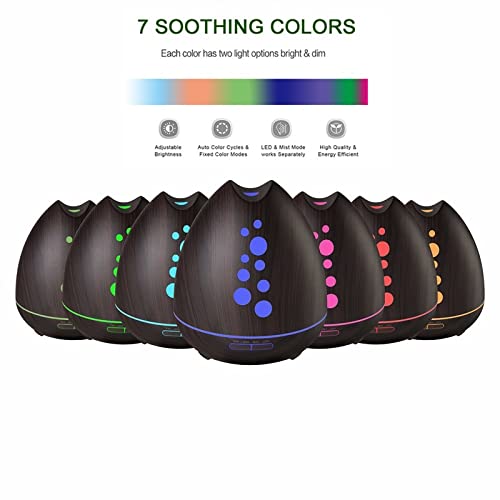 TGE Unique 400ML Essential Oil Diffuser for Essential Oils Bluetooth Music Speaker with Remote 7 Color LED Generic